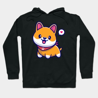 Cute Shiba Inu Smiling Cartoon Hoodie